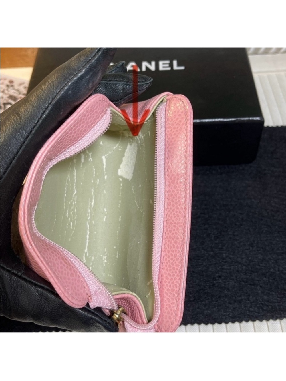 Pouch Chanel Caviar Leather Mini Pink Pouch - Picture 13 of 16